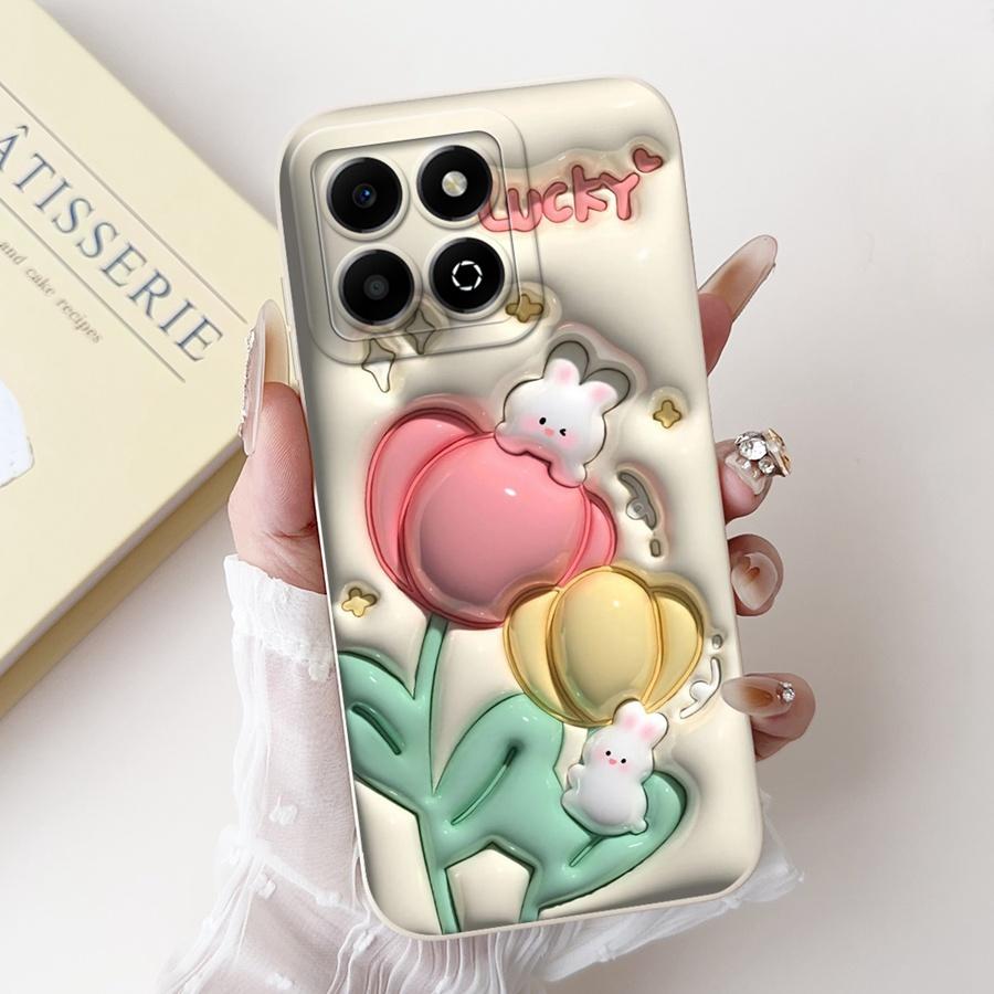 For Honor X6a Case WDY-LX1 Capa Cute Cartoon Soft Silicone Cover For HonorX6a X 6B X6 b Shell Matte Len Proective Phone Fundas