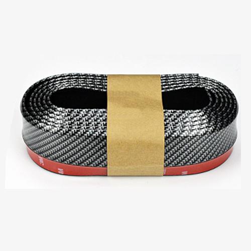 2.5m Car Bumper Lip Stickers Strip Protectors Splitter Body Kits Car Door Carbon Fiber Rubber Lip 65mm Width Strip Exterior Trim