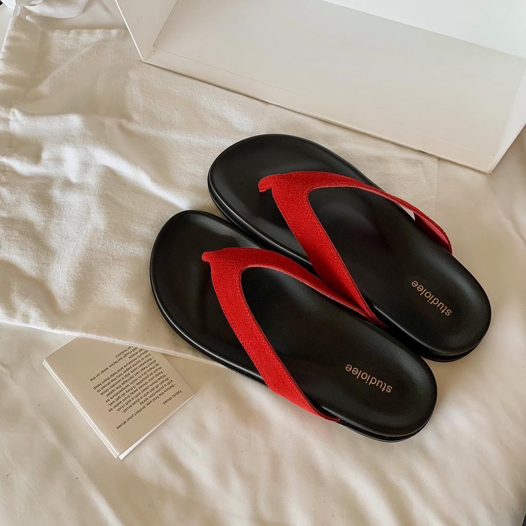 Grape mother with the same summer bi-prepared round head casual versatile foot flip-flops minimalist wind beach vacation flat bottom mop