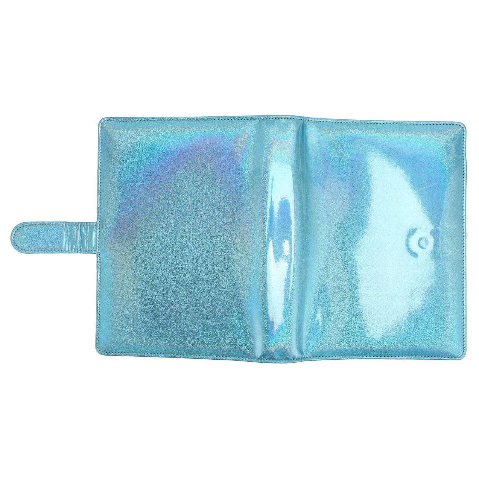 

A5 Binder Cover Laser PU Leather Waterproof Durable Portable 6 Ring Binder Cover for Home School синій