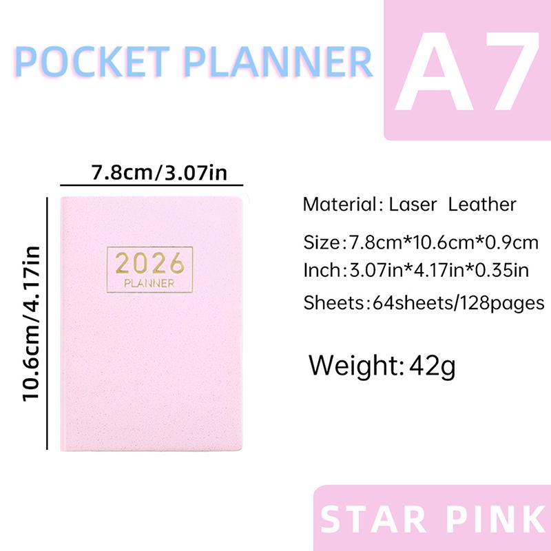 2026 A7 Agenda Book Pocket With Calendar Diary Weekly Planner Appointment Book School Office