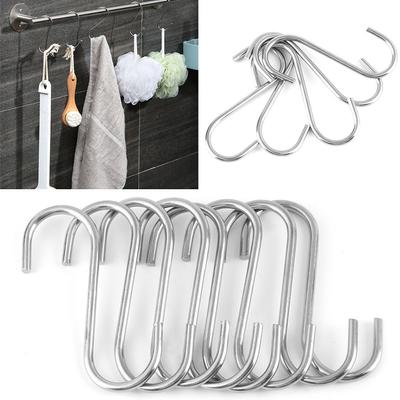 5/10/20pcs Home Kitchen Stainless Steel Organizer Storage Rack Clasps Hooks Hanger S Shaped Hook