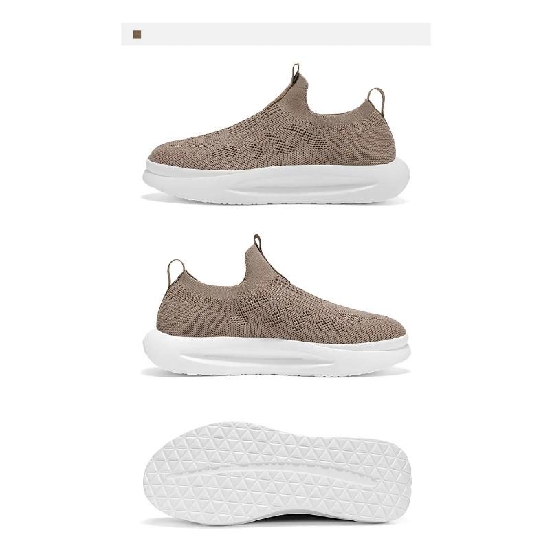 Men's Breathable Knit Slip-on Sneakers Lightweight Non-slip Casual Walking Shoes Comfortable Daily Footwear