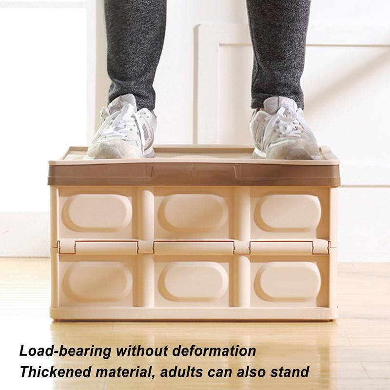 Collapsible Trunk Organizer 55/33L Car Trunk Storage Box With Waterproof Cover Sturdy Handles Multi-Purpose Large Grocery Organi