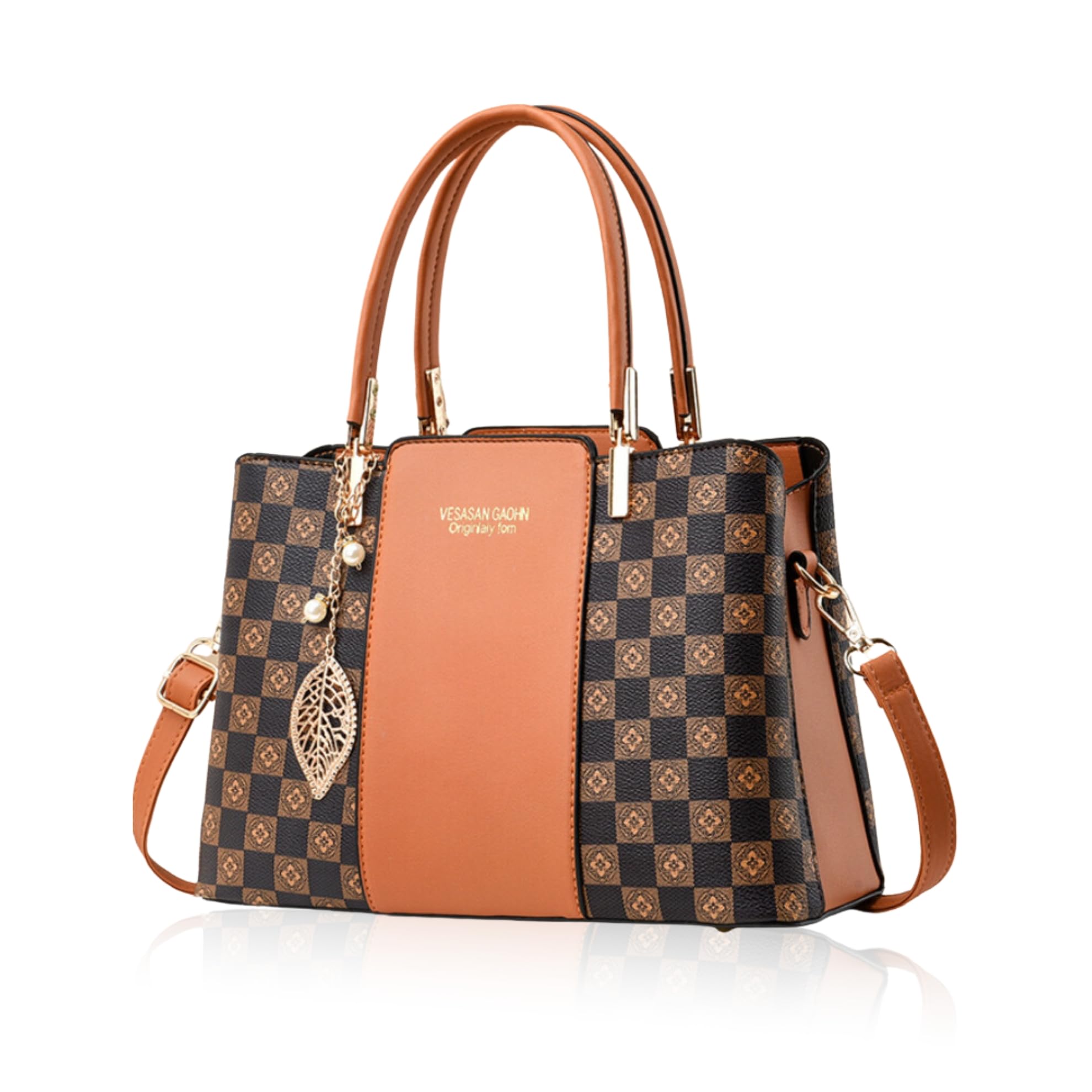 

Shoulder Shoulder Crossbody PU Leather [DESAFIANTE] Bag, Women s Bag, Handbag, Adults, Women, Bag, (Camel (Flower Pattern))