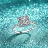 S925 Sterling Silver Moissanite Princess Cut 1.2 Carat VVS1 D Color Women's Engagement Ring