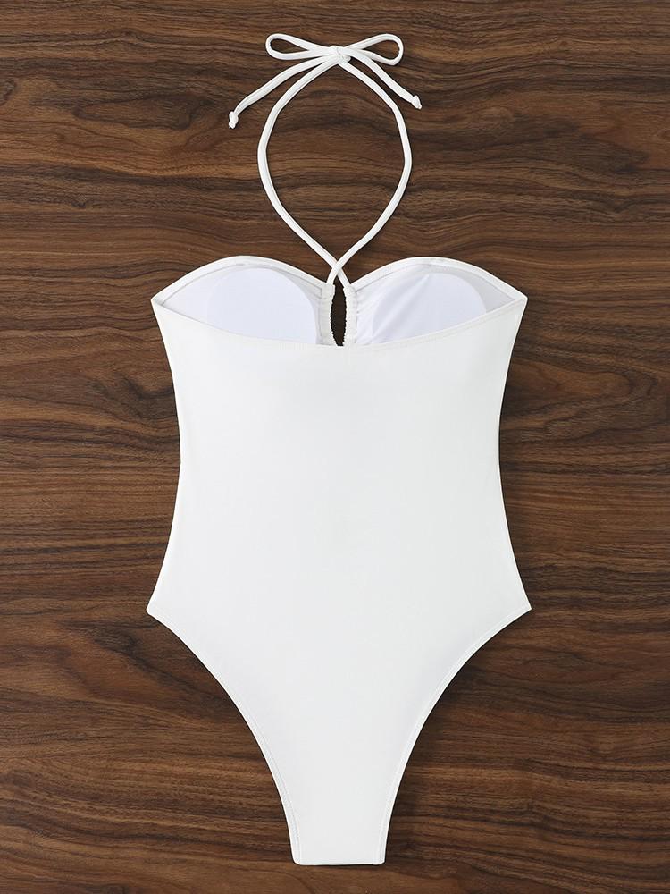 2026 Europees-Amerikaanse Halter Eendelig Uitgesneden Sexy Driehoek Strand Bikini