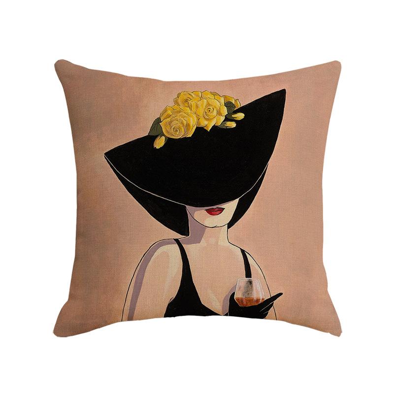 Character Linen Throw Pillow Cover Printed Car Sofa Bed Cushion Cushion Pillow Cover Home Furnishings