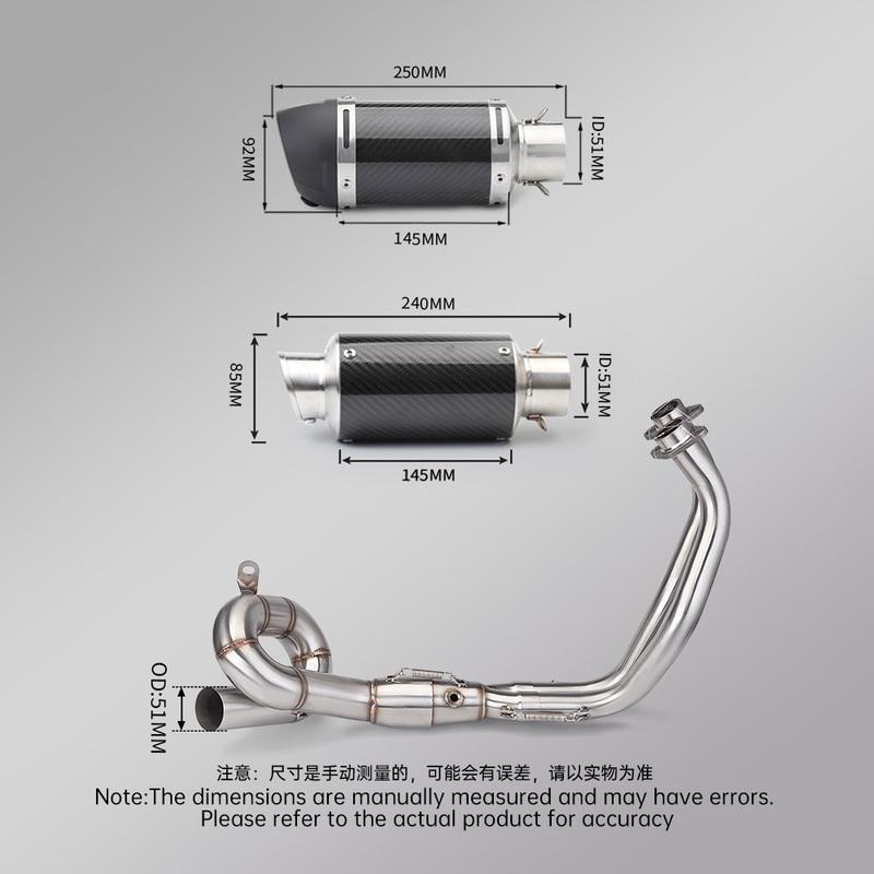 For MT07 FZ07 XSR700 2014-2025 full Motorcycle Exhaust System Escape manifold Exhaust with DB Killer