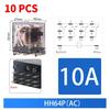 10 PCS Small Intermediate Relay AC Electromagnetic Relay with Base Switch HH52P HH53P HH54P HH62P HH63P HH64P