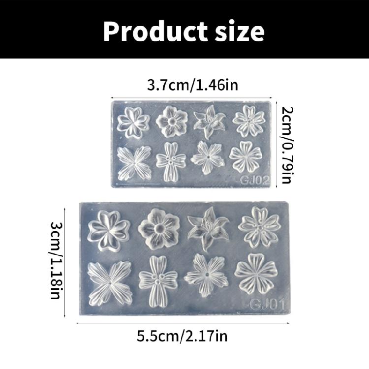 Set of 2 Flower Small Art Accessories Mold Nail Designing Moulds Nail Embellishment Molds for Delicate Manicure Designs