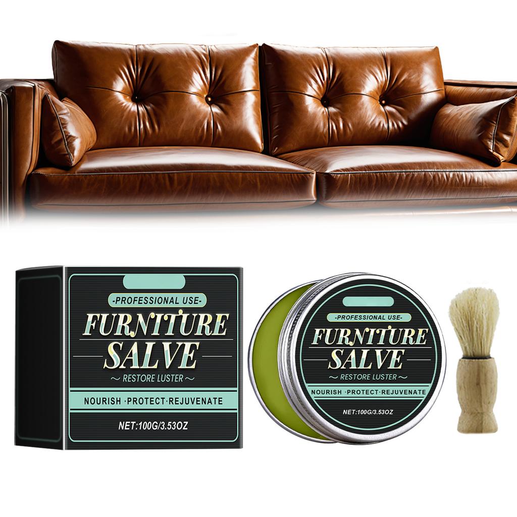 Leather Protection Cream with Brush Leather Conditioning Balm for Bags Shoes Car Furniture