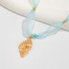 Ocean Style Starfish Scallop Necklace Cute Small Fresh Mesh Yarn Design Collar Chain Necklace