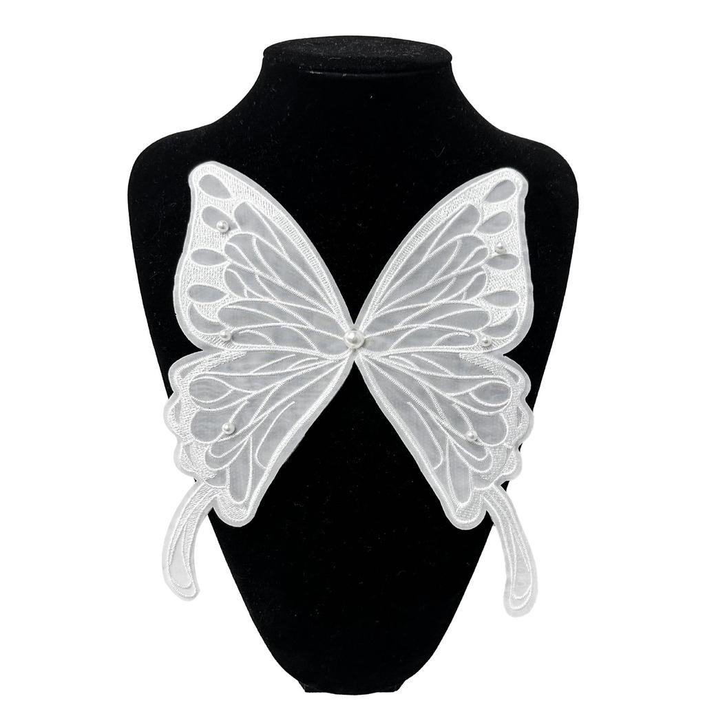 Bunte gestickte Spitze Schmetterling Applikationsaufnäher für DIY Bekleidungszubehör