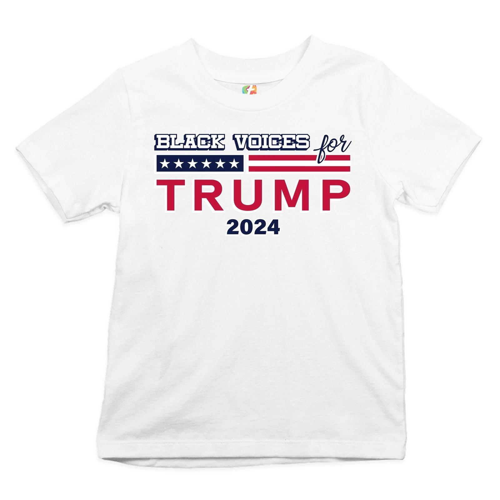 Black Voices For Trump Youth kids boys T-Shirt Donald Trump 2024 Stars and Stripes Kids 160