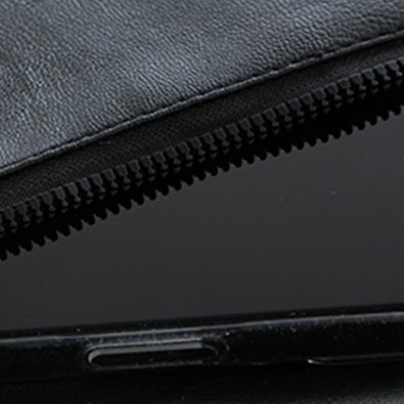 ROMON Men's Fleece-Lined Faux Leather Sleeveless Jacket