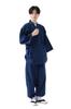 Tayutaf Men's Kurume Samue, Year-Round Cotton Loungewear, Kurume Woven, Pajamas for Sauna, Casual Wear, Brushed Pattern, Navy Blue, Size L