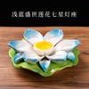 1PCS Ceramic Gold Thread Lotus Candle Holder Household Butter Lamp Buddha Front Seven Star Lamp Holder