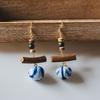 Chinese Wood Beads Earring Drop Ethnic Style Vintage Eardrop Ear Clip Tie-Dye Earrings  Travel