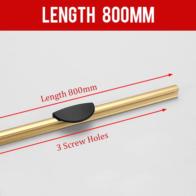 KAK Black Kitchen Cabinet Handles Gold Cupboard Door Pulls Drawer Knobs Bedroom Door Long Furniture Handle Hardware 1000mm