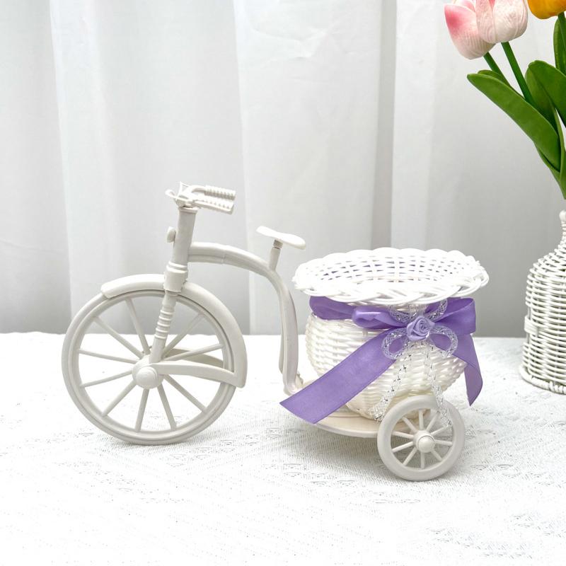Cesta de Flores Pequena em Forma de Triciclo Decoração para Festa de Casamento Cerimônia Armazenamento de Flores de Bicicleta Decoração de Mesa para Casa Escritório