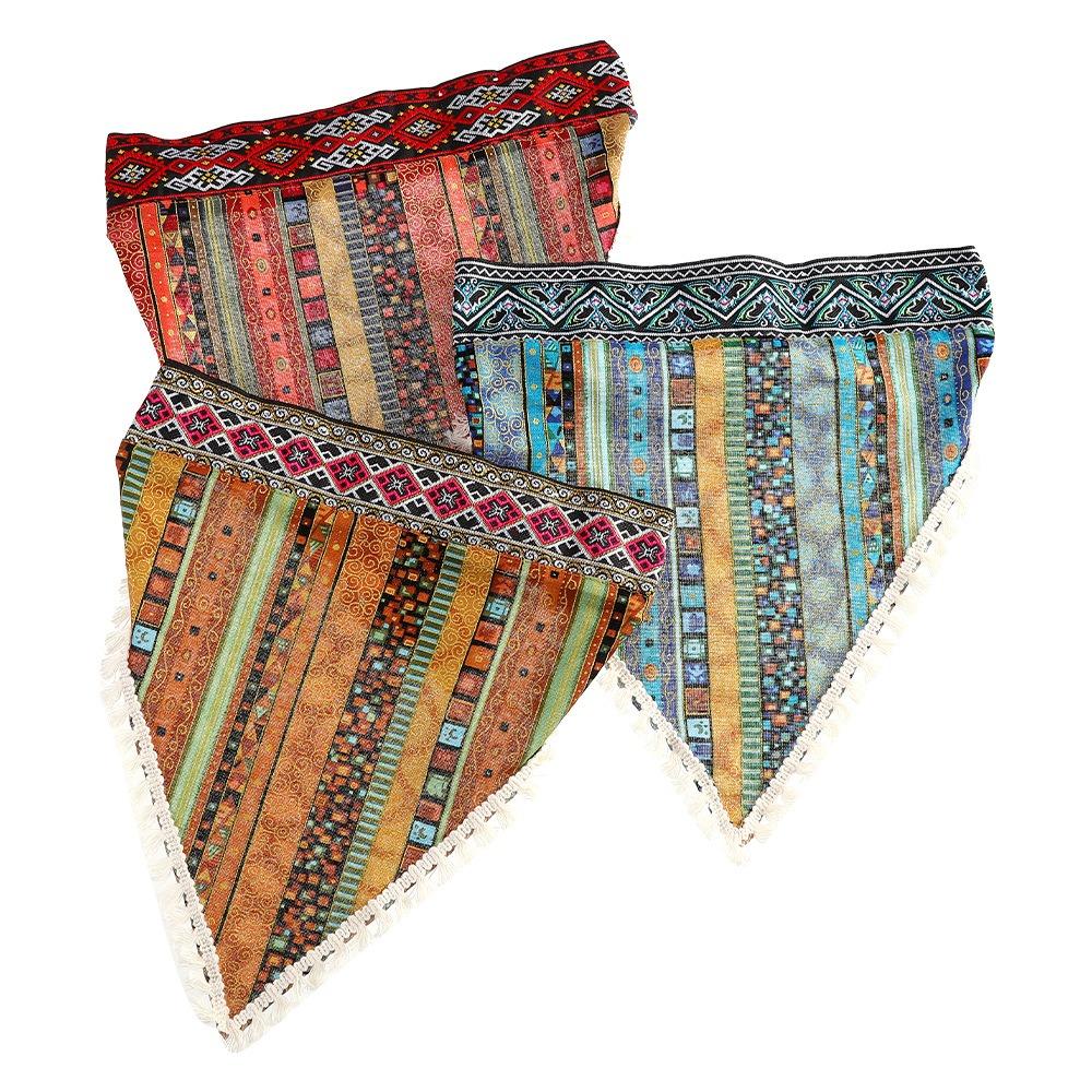 Floral Head Kerchief Scarf Ethnic Style Triangle Head Scarves Stretch Women Turban  Summer