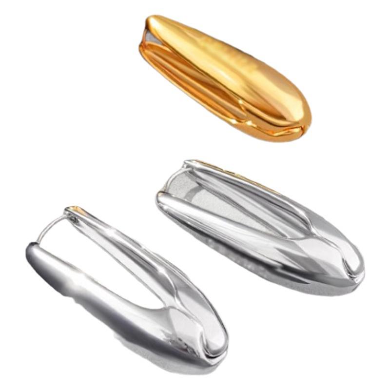 Französische Gold-Tropfenohrringe: High-End, Kalt-Stil Ohrclips & Ohrstecker für Einzigartige, Trendige Frauen