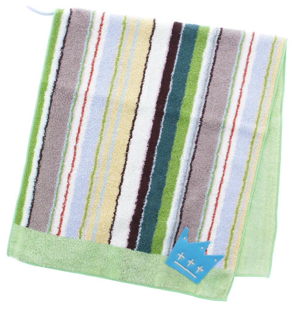 Imabari Towel Face 28 X Towel, Multi-Stripe, Kids, Green, Approx. 65cm, MM0802-0100-41