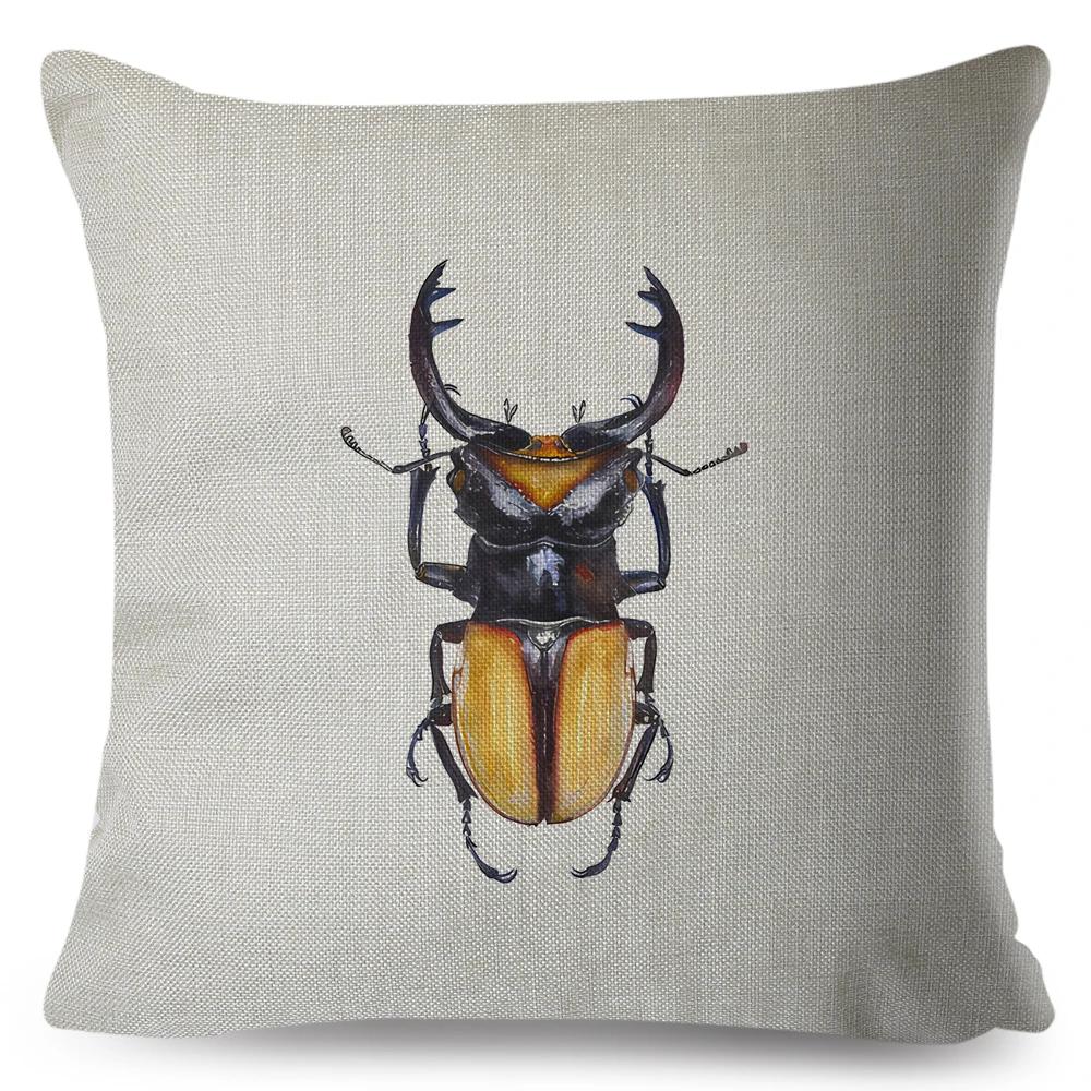 

Коллекция Жуков Насекомых Наволочка Двусторонняя Декор Мультяшный Принт Животных Наволочка Ретро Наволочка для Дивана Дома Автомобиля 40x40cm16x16Inch