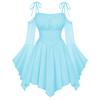 Rochie Corset Colorată Femei Decolteu Bardot cu Buzunare, Boemă pentru Petrecerea de Halloween