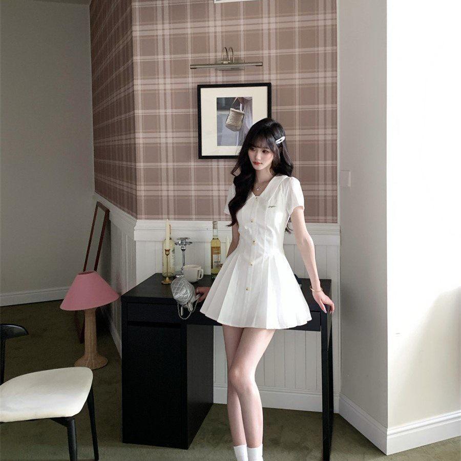 Jasmine Sea Salt College Style Shirt Dress - Petite Summer Sweetheart Skirt Set