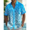 Nuova Camicia Stampata Hawaii Primavera/Estate Moda Tempo Libero Passeggiata in Strada Turista Spiaggia Apertura Totale Manica Corta con Bottoni