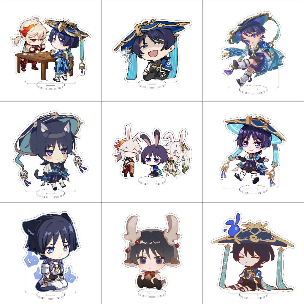 10CM Anime Genshin Impact Figure Stand Model Amamiya Wanderer Cute Desk Decor Standing Sign Gifts