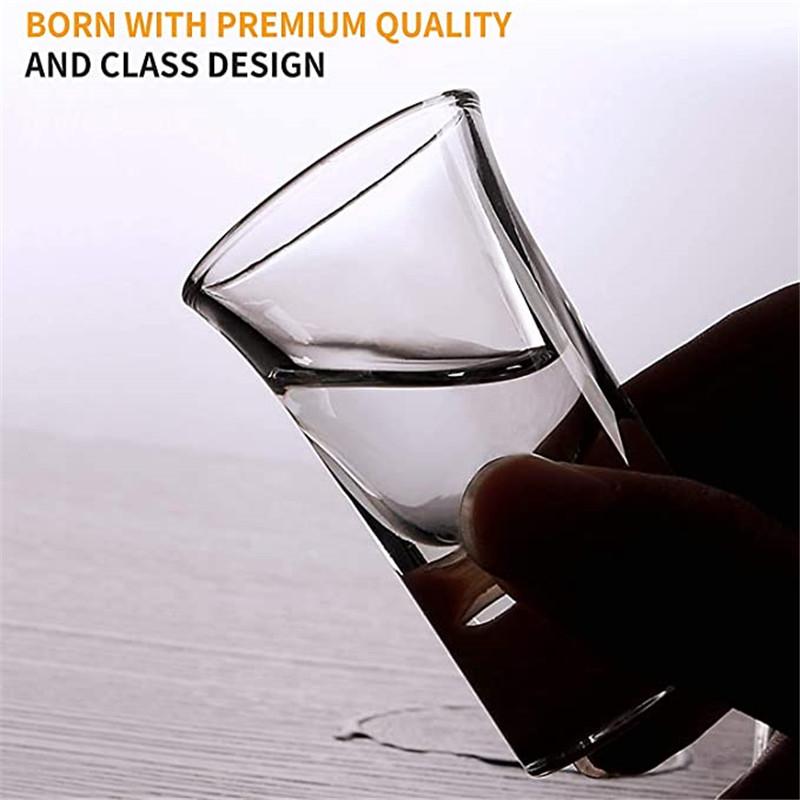 6pcs 30ml Shot Glass Set Heavy Base Clear Double Whisky Brandy Vodka Rum Tequila Glass Cup Bar Party Wine Glasses Creative Gifts