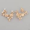 10 Pcs Branch Leaf Flatback Beaded Buttons DIY For
