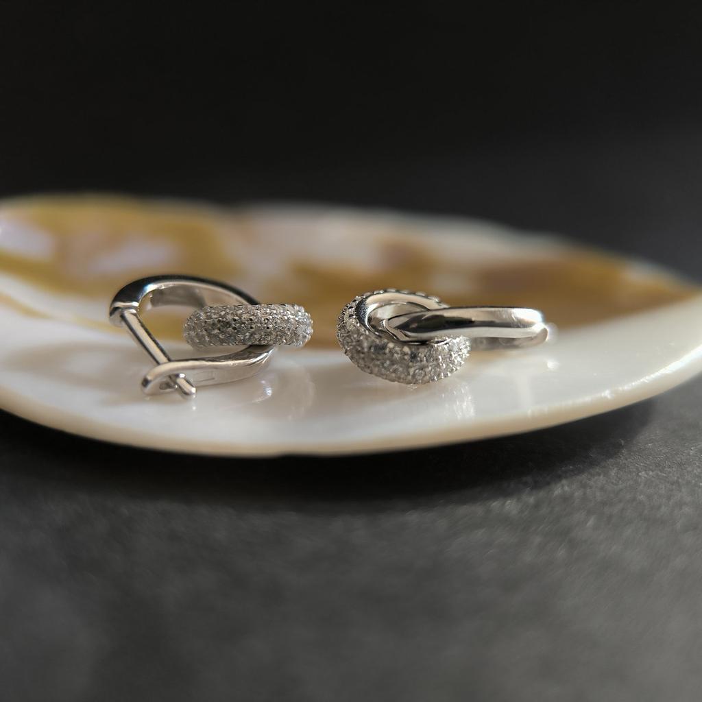 Серебряные серьги с фианитами (2207627)