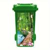 1 Pezzo Adesivo Pattumiera Alberi Verdi a Cascata Autoadesivo Paesaggio Naturale Decalcomania con Scene Vivaci di Foresta, Fiume e Funghi per Giardino Esterno
