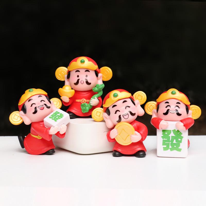 2025 God of Wealth Ornament for Desktop or Car - New Year Gift for Attracting Prosperity