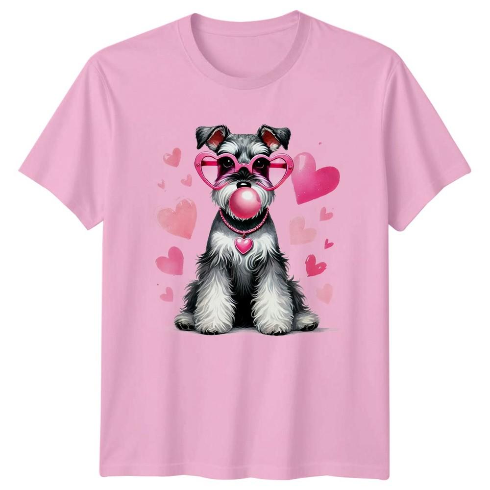 Schnauzer Dog Blowing Bubble Gum With Unisexs TShirt Schnauzer Dog