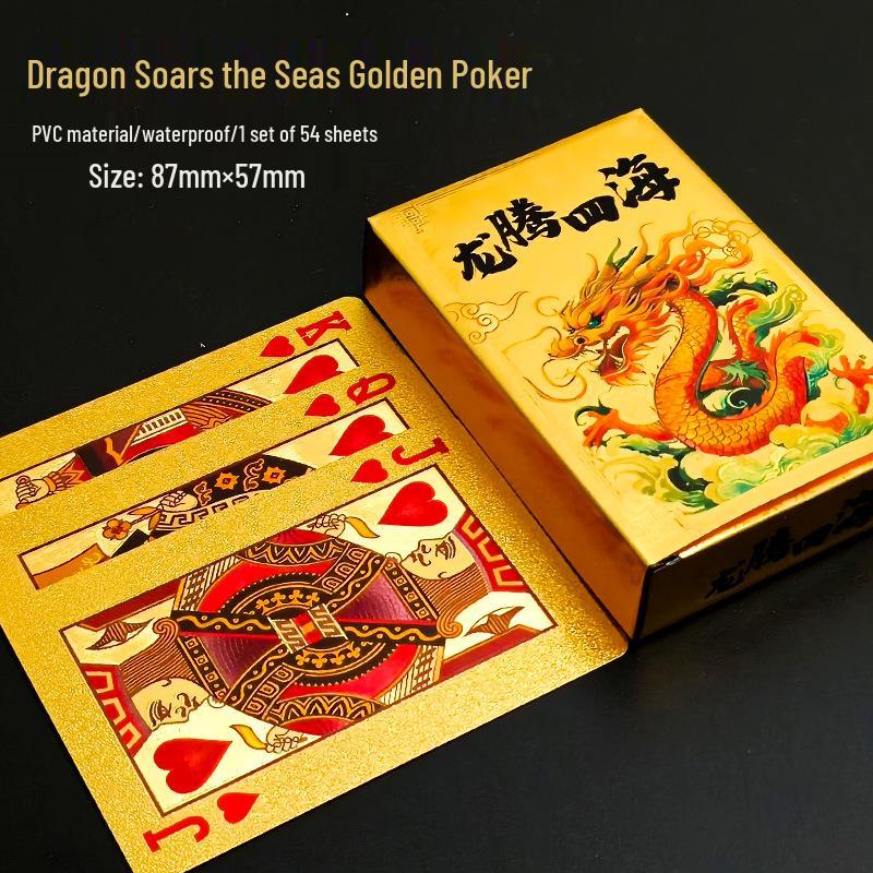 High-Grade Gold Foil Durable PVC Waterproof Poker Cards for Party Games