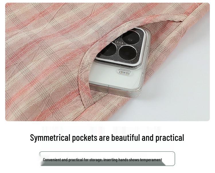 Mom's Spring Plaid Cotton Shirt - Stylish Long-Sleeved Top for Middle-Aged & Elderly Women