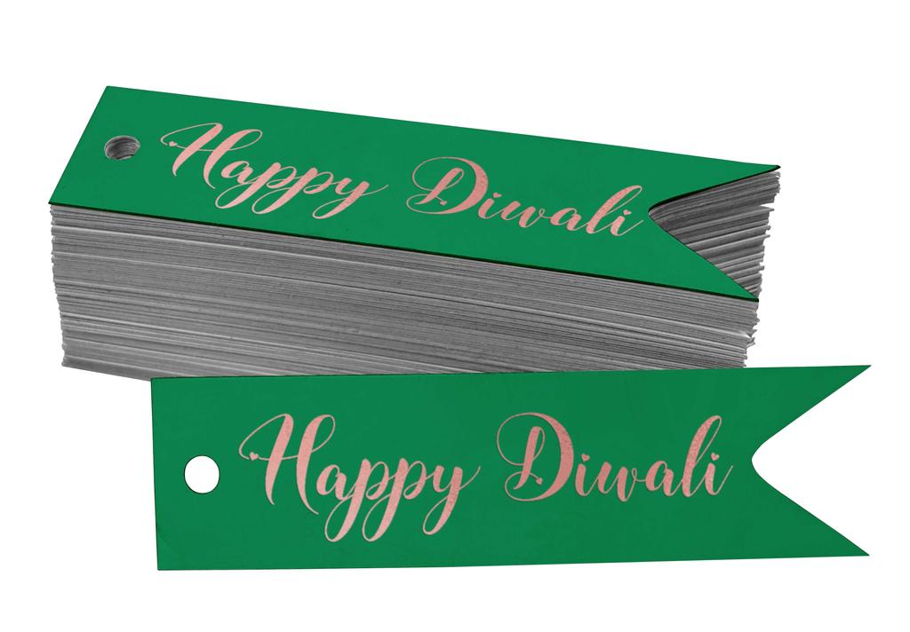 Inkdotpot Pack Of 100 Happy Diwali Favor Paper Tags Craft Real Gold Foil Hang