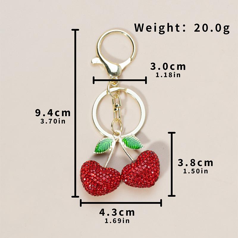 Creative Cherry Grape Keychain Simulation Fruitage Alloy With Rhinestone Key Chain Bags Pendants
