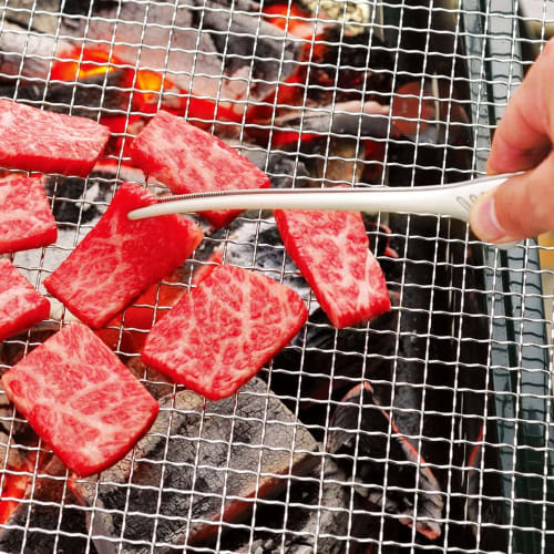 Nagao Tsubame-Sanjo Claver Tongs, Economy Type, Mirror Finish, 24cm, Stainless Steel, Perfect for Yakiniku, Pasta, Camping, and BBQs, Made In Japan