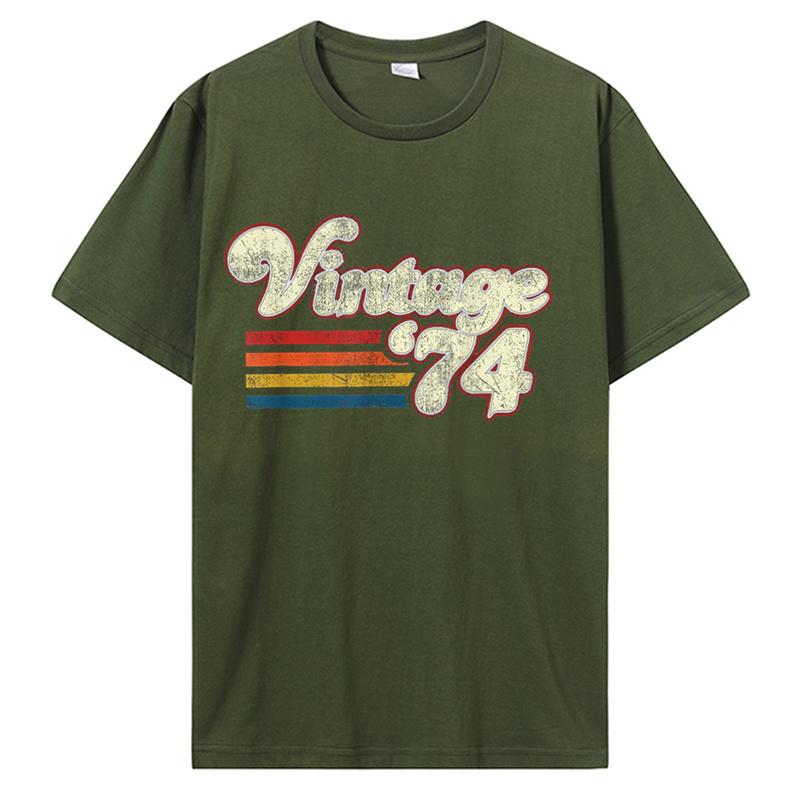 Staré Vintage 1974 Narozeninové Pánské Dámské Tričko Manželka Manžel Dárky k Narozeninám Nápisy Citát Grafické Oblečení Oversized Tričko