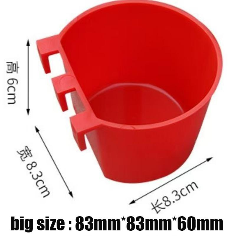 20pcs Hanging Chickens Rabbit Feeders With Hook Plastic Poultry Coop Feeder Water Drinker Feeders Feeder Cage Cups Watering