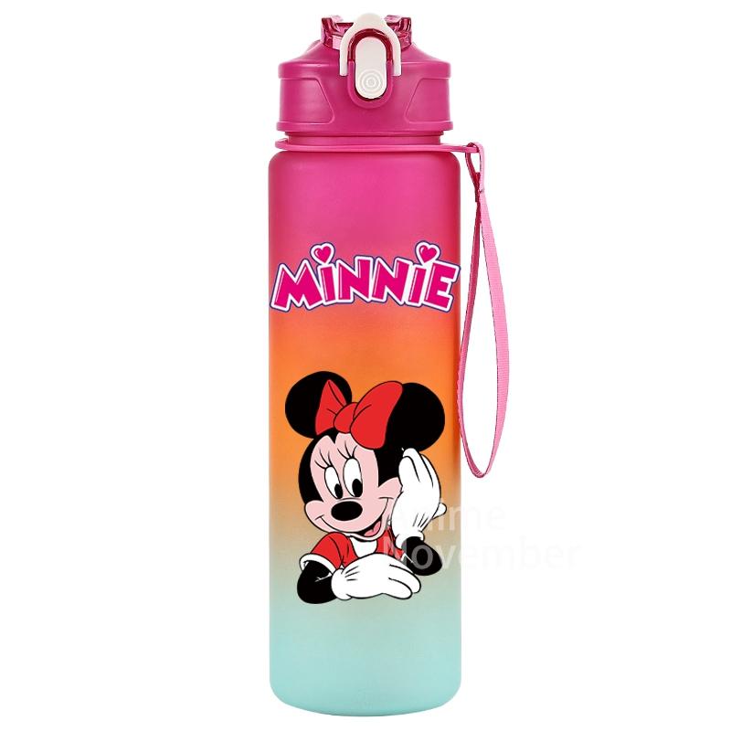 Disney Mickey Mouse Water Cup Minnie Gradient Straw 750Ml Large Capacity Camping Drinking Tools Outdoor Sports Minnie Water Cups