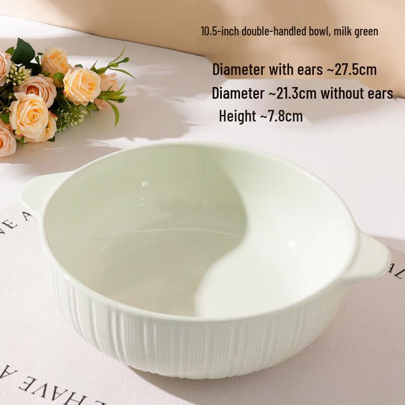 Star Ceramic Double-Handle Soup Bowl