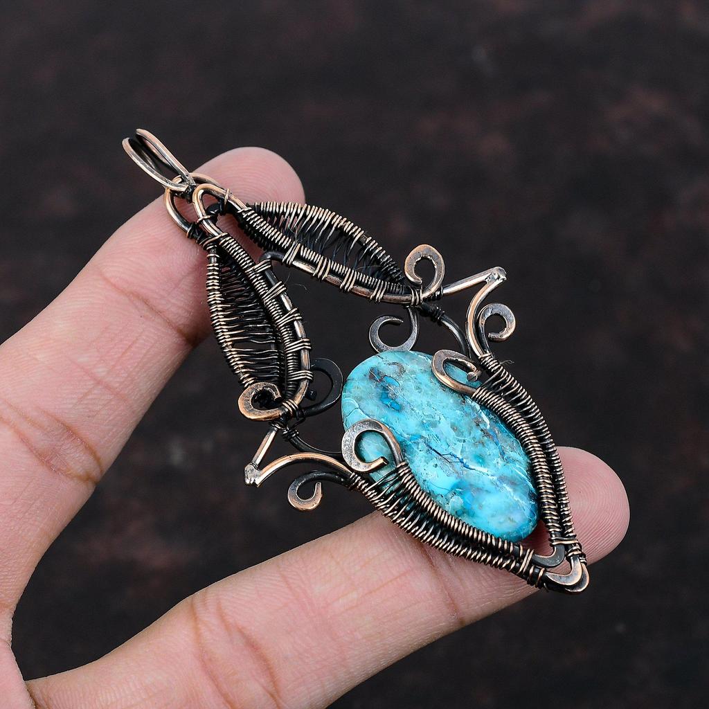 Shattuckit Kupfer Anhänger Kupferdraht gewickelter Schmuck Handgefertigter Edelsteinanhänger Kupferdraht gewickelter Anhänger Brandneuer Anhänger Geschenk für Mutter