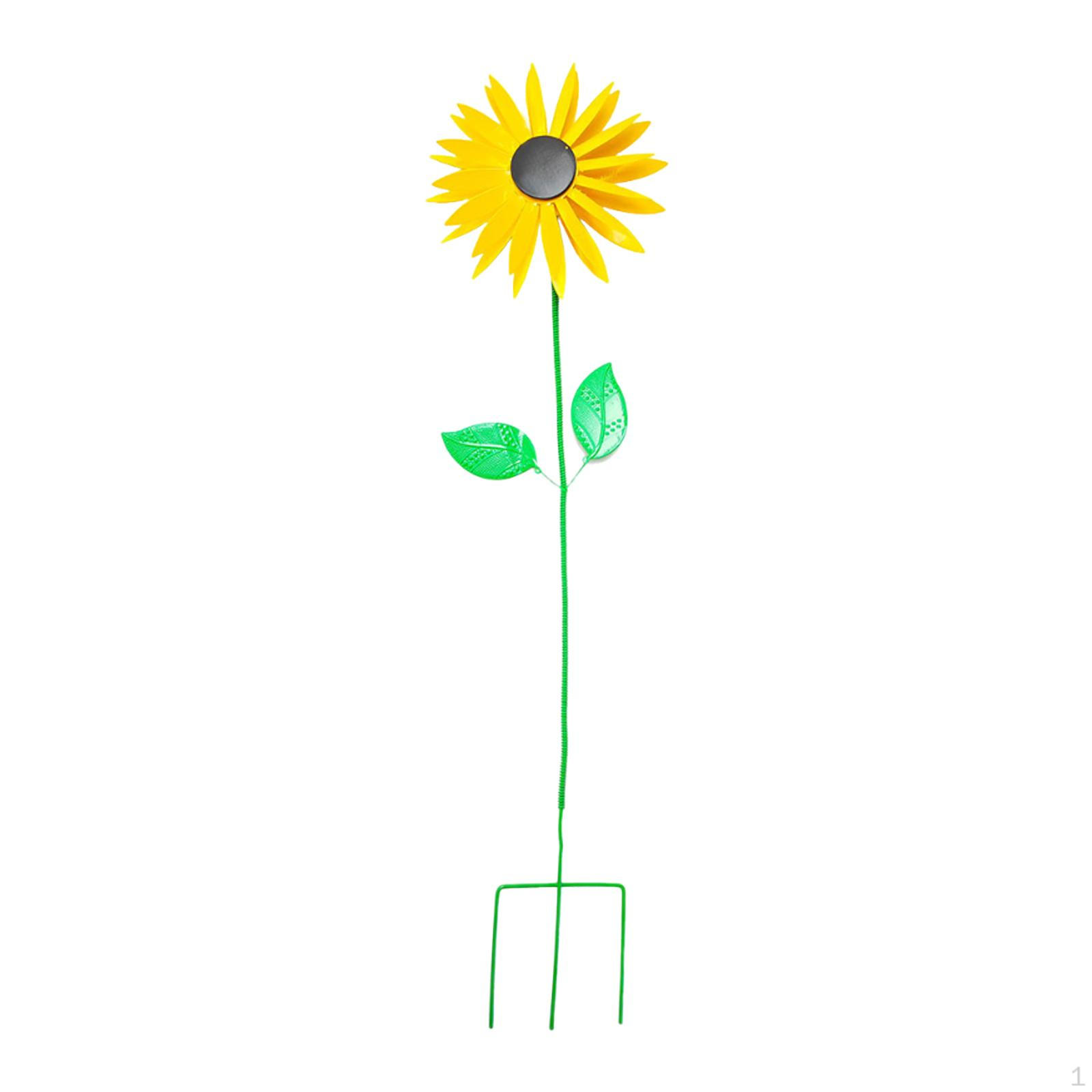 Sunflower Garden Stake Wind Sculpture Height 30 inch Multipurpose Yard Windmill Spring Decor for